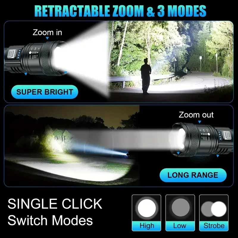 Senter LED Taktis 2000LM USB I - Outdoor Adventure Trips ulasan dan harga